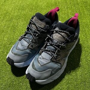 Hoka One One Anacapa Low GTX Shoe Womens Size 9B Blue Gray Goretex Vibram Trail